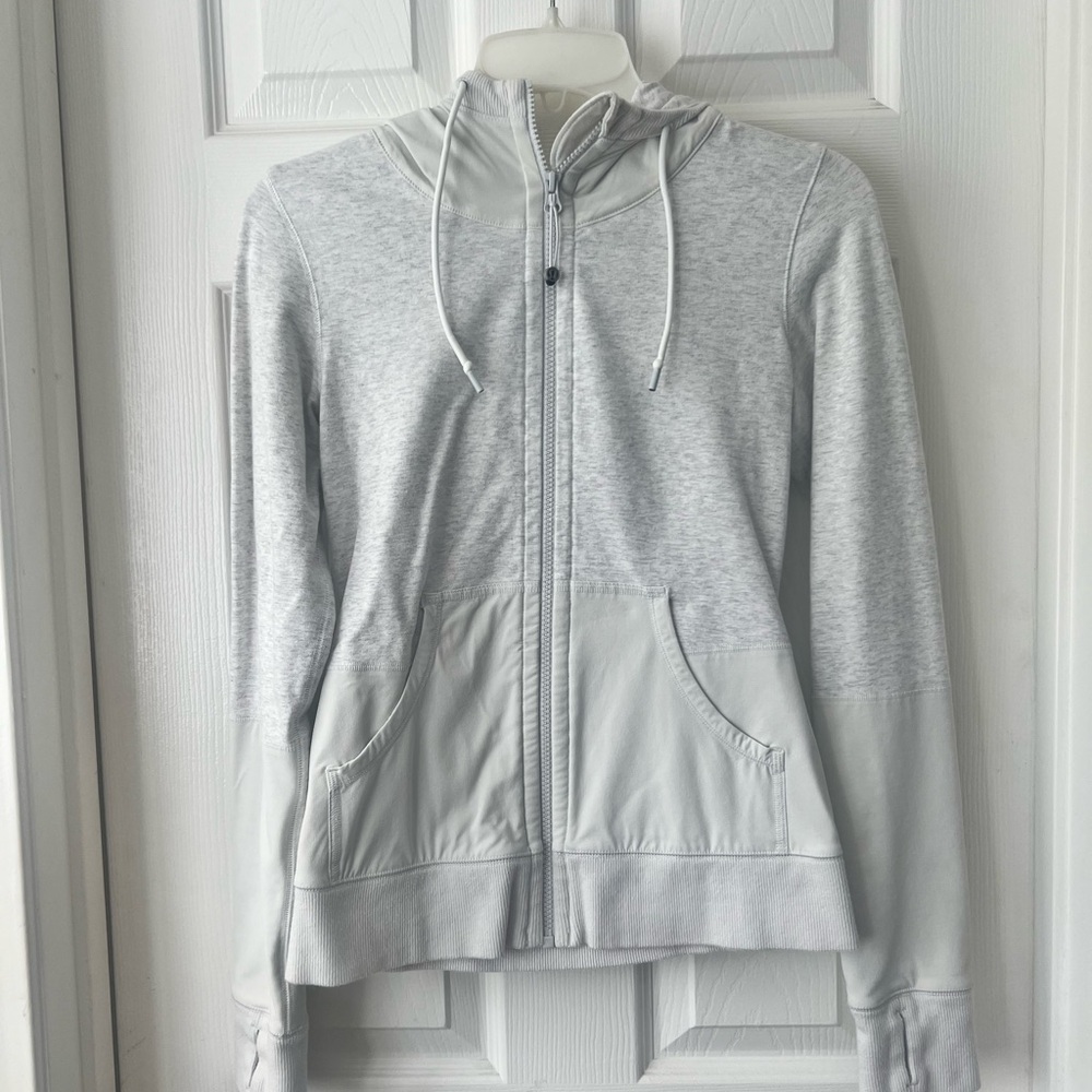 Lululemon Athletica white zip hoodie size 4